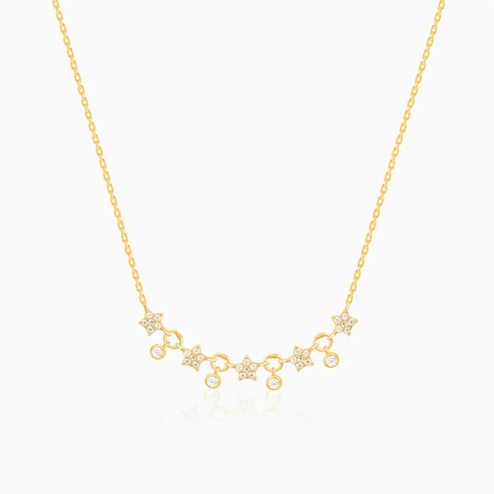 Layered necklaces and pendants for a trendy and fashionable stacked look-Golden Floral Serenade Necklace