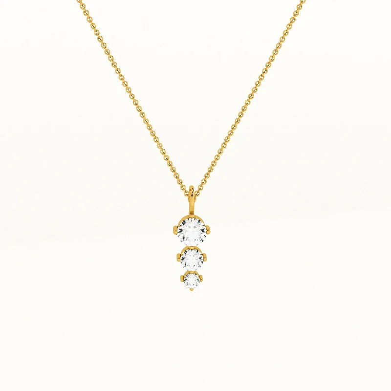 Beautiful necklaces and pendants with natural stones for an earthy, organic vibe-Diamond Trio 14k Gold Pendant without Chain