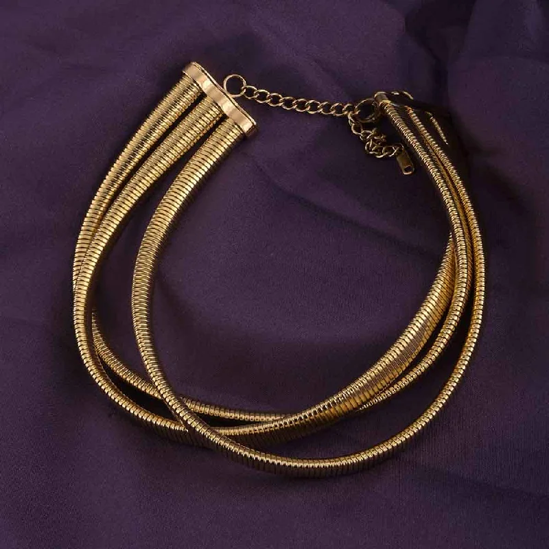 Unique necklaces and pendants with vintage-inspired designs for timeless appeal-Gold Layered Choker Necklace