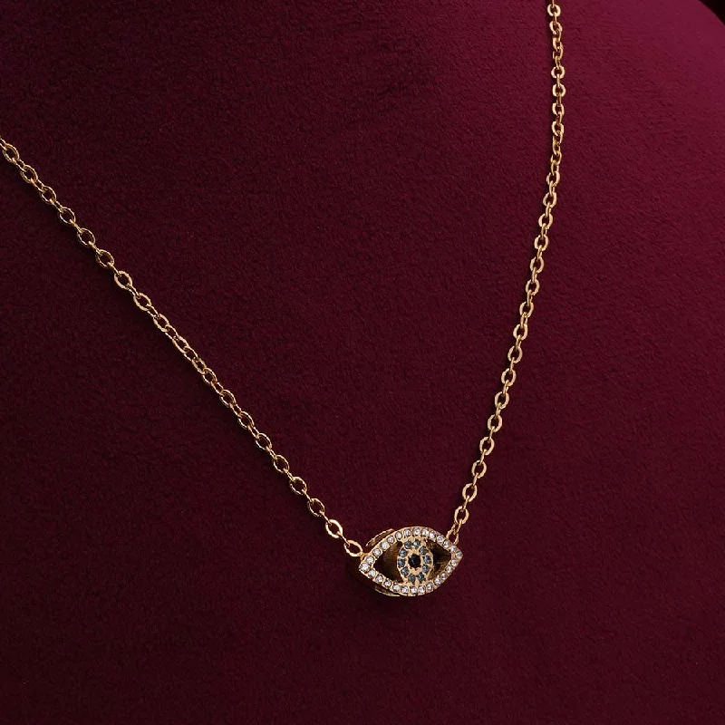 Necklaces and pendants with custom engravings for a personal, meaningful gift-Evil Eye Elegance Gold Necklace