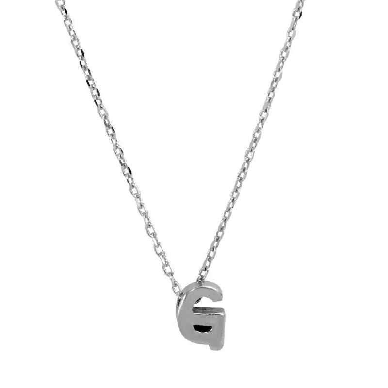 Best necklaces and pendants with black diamonds for an edgy, bold statement-Rhodium Plated 925 Sterling Silver Initial G Necklace - JCP00001-G