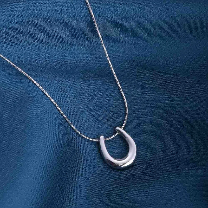 Best necklaces and pendants with sterling silver for an affordable yet stylish choice-Minimal U Shaped Silver Necklace