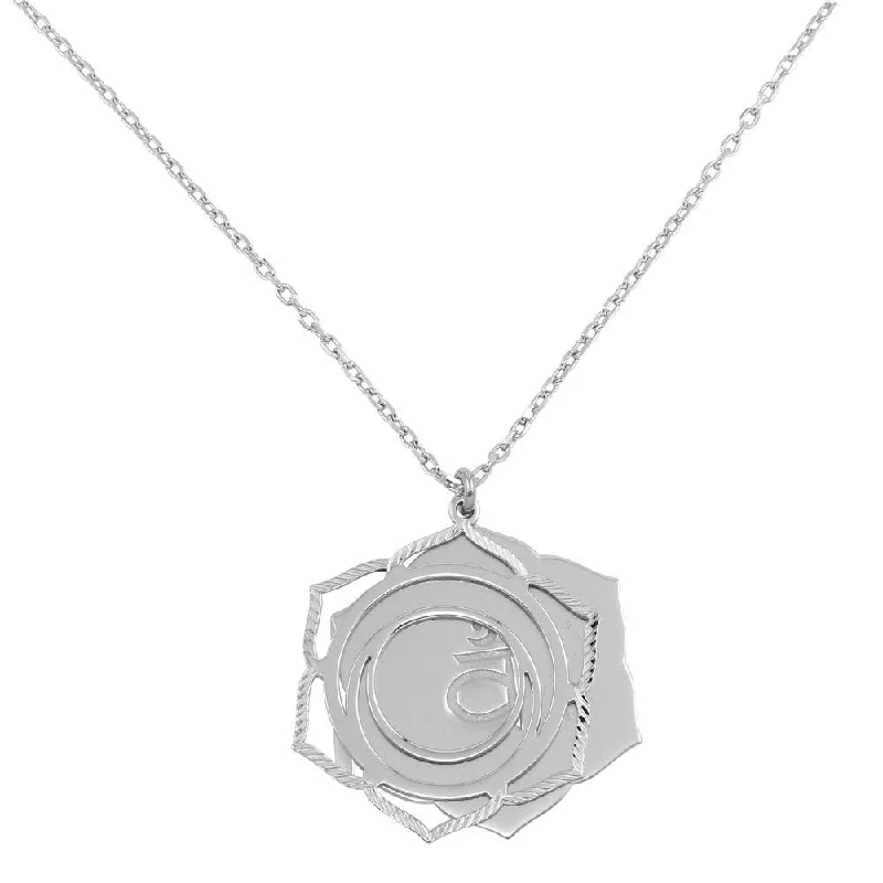 Beautiful necklaces and pendants with tree branch motifs for a nature-inspired design-Rhodium Plated 925 Sterling Silver Sacral Chakra Necklace - SOP00056