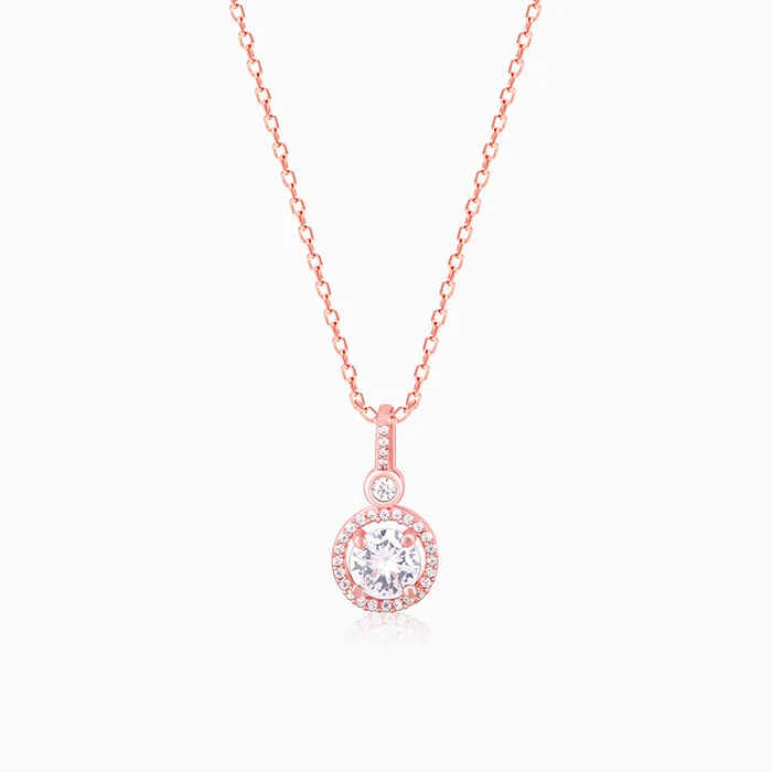 Personalized necklaces and pendants with name engravings for a custom touch-Rose Gold Drizzle Drop Pendant With Link Chain