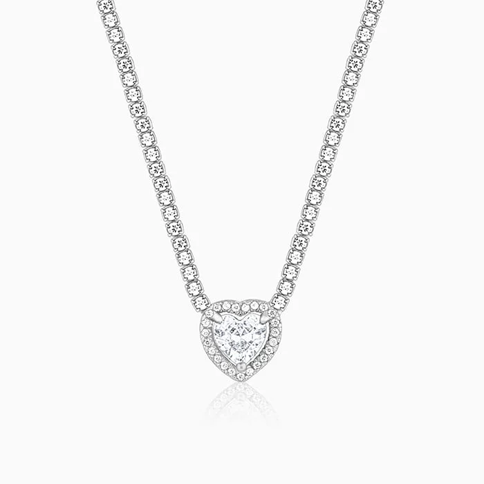 Best necklaces and pendants for everyday wear with minimalist designs-Silver Solitaire Love Necklace