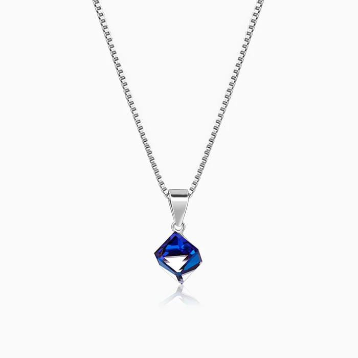 Trendy necklaces and pendants with statement pieces for a bold fashion statement-Silver Mystic Prism Pendant with Box Chain