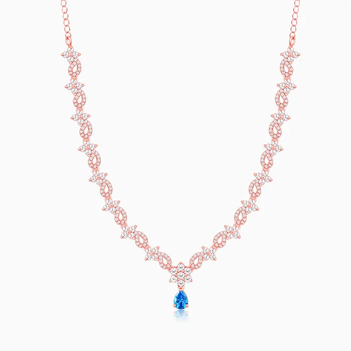 Necklaces and pendants with star-shaped designs for a whimsical, celestial touch-Rose Gold Blue Moon Necklace