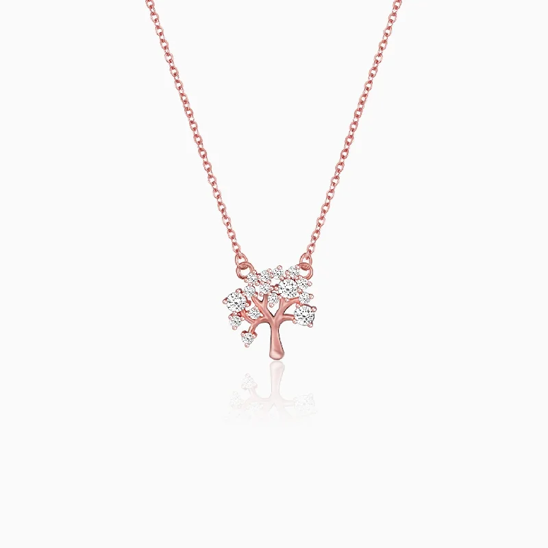 Necklaces and pendants with personalized charms for a custom piece of jewelry-Rose Gold Tree of Life Necklace