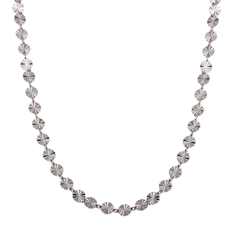 Simple necklaces and pendants with bar pendants for a sleek modern design-Rhodium Plated 925 Sterling Silver Confetti Necklace - ECN00045RH