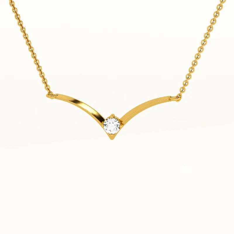 Elegant necklaces and pendants with diamond accents for added sparkle-Vivid Glow 14k Gold and Solitaire Diamond Pendant with Chain