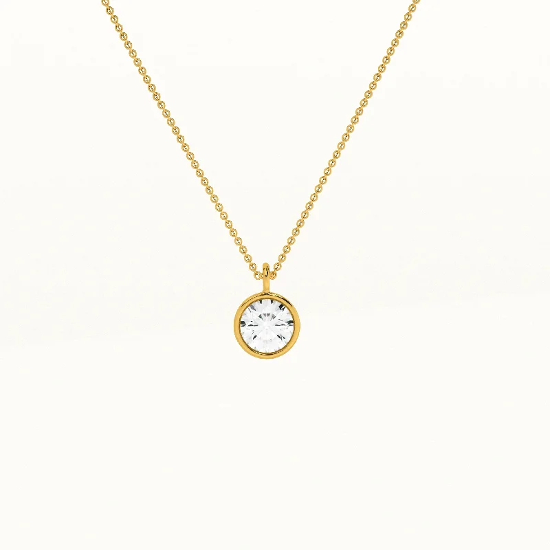 Necklaces and pendants with pearls for a classic and sophisticated touch-Solo Diamond 14k Gold Pendant without Chain