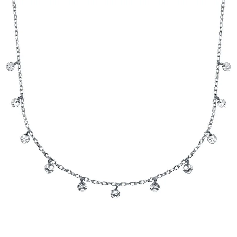 Beautiful necklaces and pendants with diamond-encrusted designs for maximum sparkle-Rhodium Plated 925 Sterling Silver Confetti Choker Necklace - DIN00092