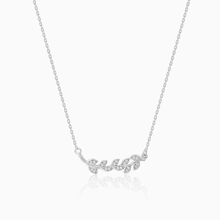 Best necklaces and pendants with butterfly wings for a delicate, graceful style-Anushka Sharma Silver Leaf Necklace