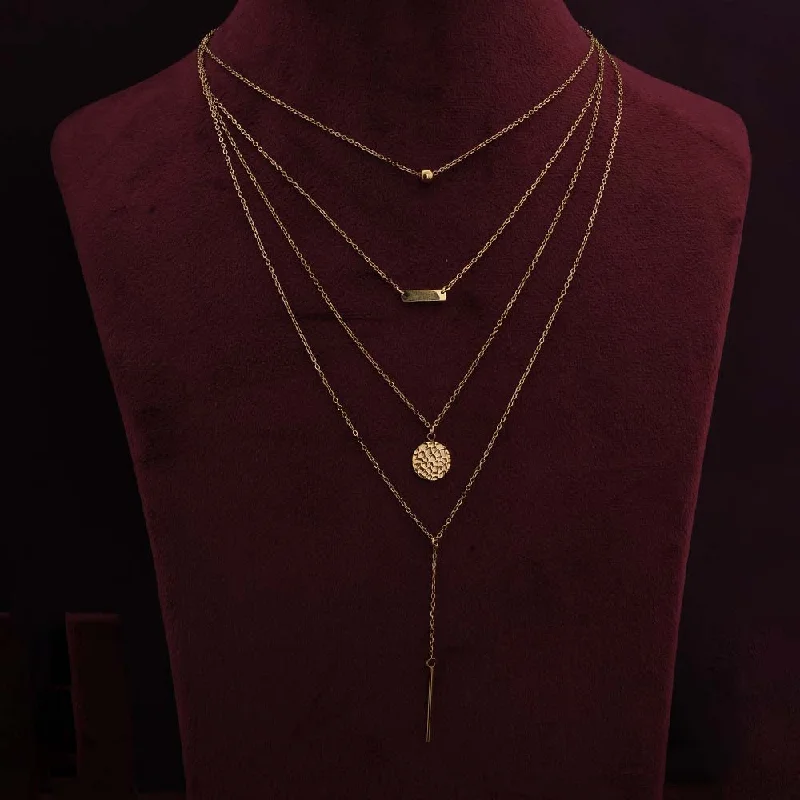 Best necklaces and pendants with heart-shaped lockets for a sentimental keepsake-Golden Cascade Layered Necklace