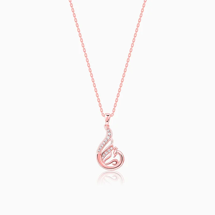 Best necklaces and pendants with cross pendants for a spiritual, meaningful symbol-Rose Gold Ramaniya Morni Pendant With Link Chain