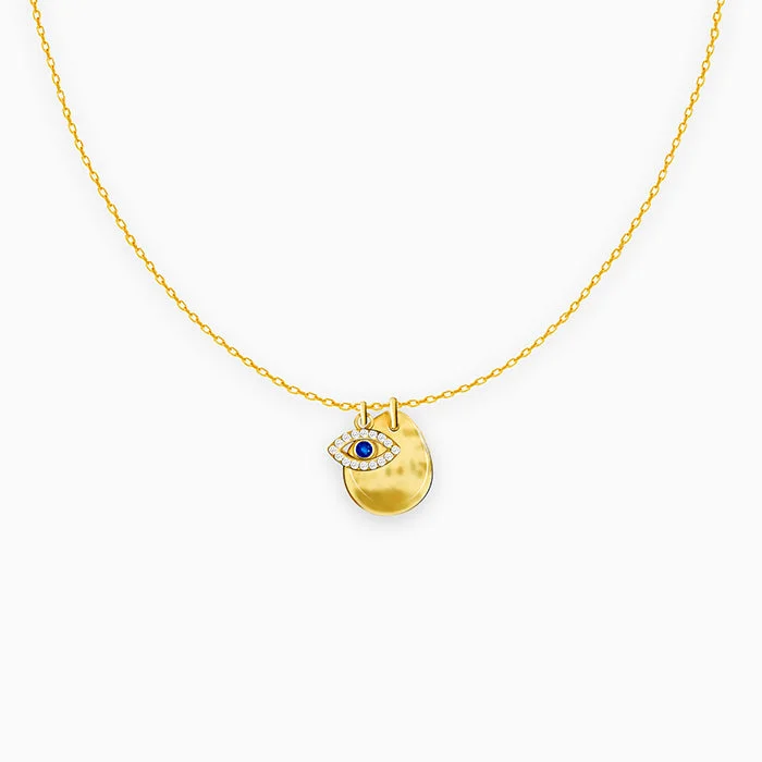 Elegant necklaces and pendants with infinity symbols for timeless designs-Golden Stare Of Evil Eye Necklace