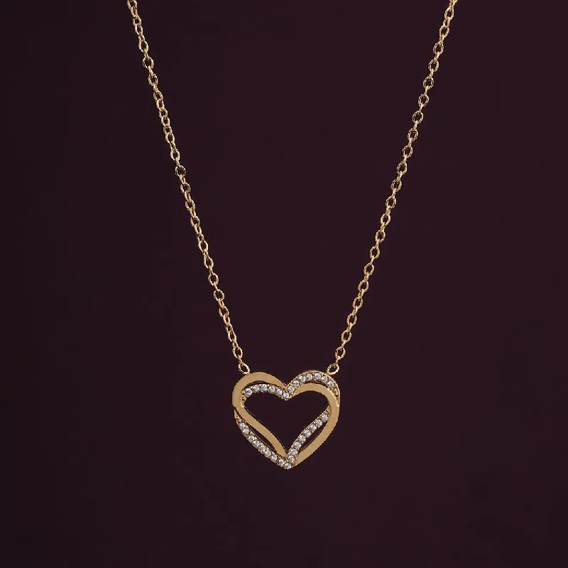 Beautiful necklaces and pendants with layered chains for a fashionable, chic look-Dizzle Heart Gold Necklace