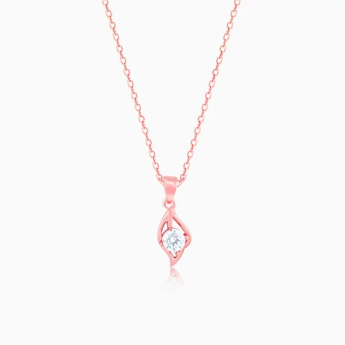 Best necklaces and pendants with seashell designs for a tropical, beachy vibe-Rose Gold Falling Dew Pendant With Link Chain