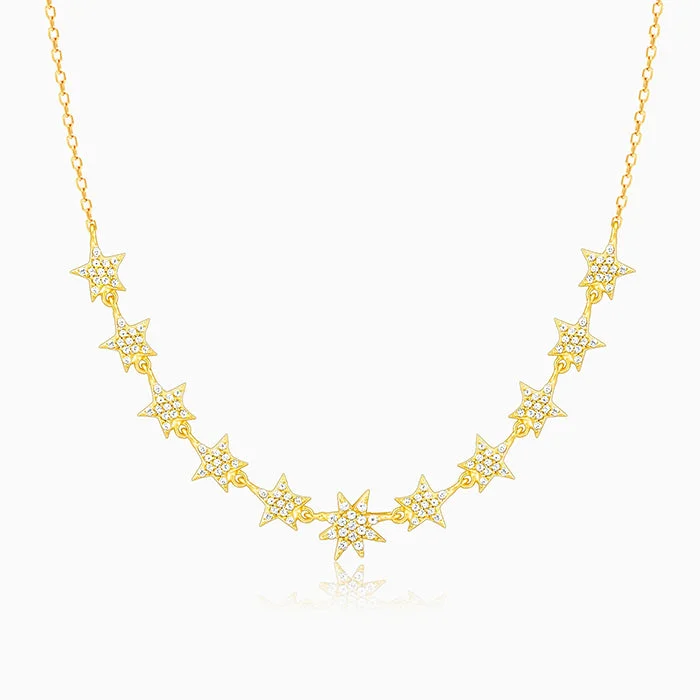 Unique necklaces and pendants with artistic shapes for a creative, one-of-a-kind design-Golden Radiating Star Necklace