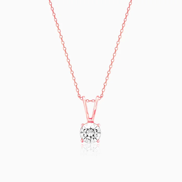 Best necklaces and pendants with matching earrings for a coordinated, elegant look-Rose Gold Zircon Pendant with Link Chain