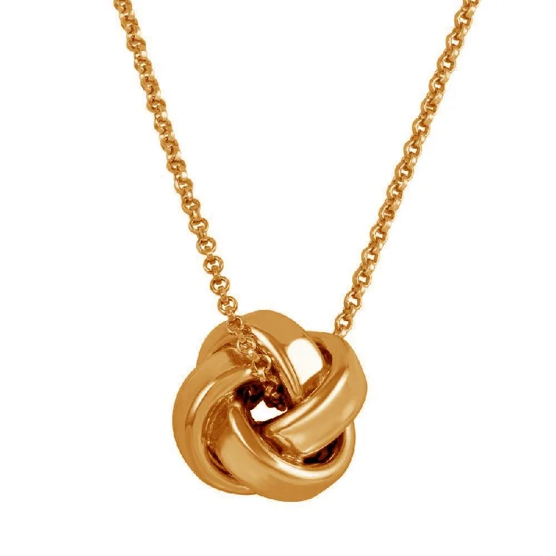 Best necklaces and pendants with opal and gold for a vibrant, luxurious contrast-Rose Gold Plated 925 Sterling Silver Knot Pendant Necklace - ARN00043RGP