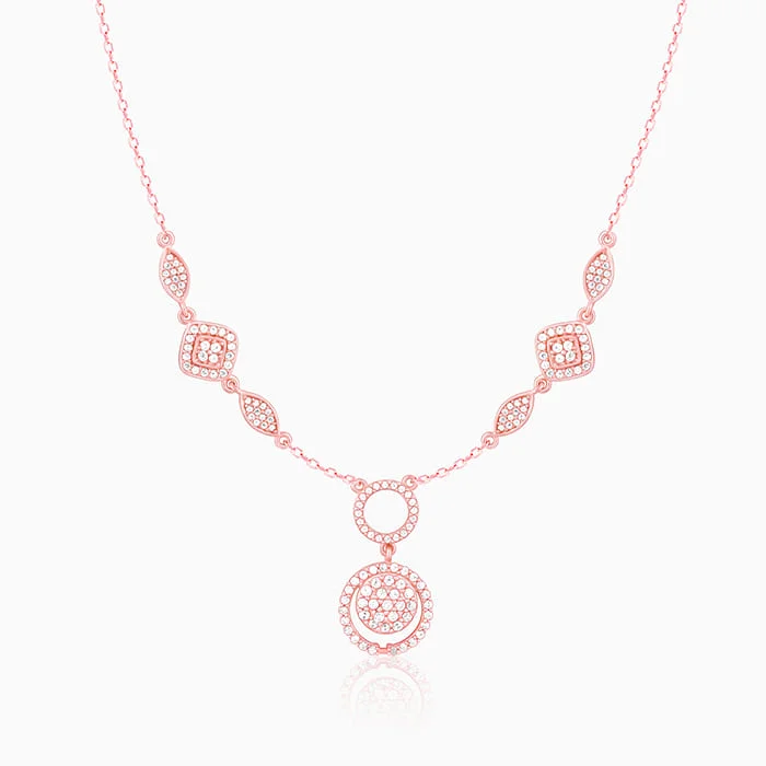 Layered necklaces and pendants for a trendy and fashionable stacked look-Rose Gold Radiant Halo Necklace