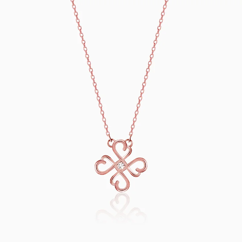 Beautiful necklaces and pendants with gemstone teardrops for an elegant effect-Rose Gold Clover Necklace