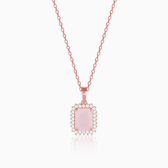 Stunning necklaces and pendants with birthstone pendants for a personal touch-Rose Gold Fairytale Pendant With Link Chain