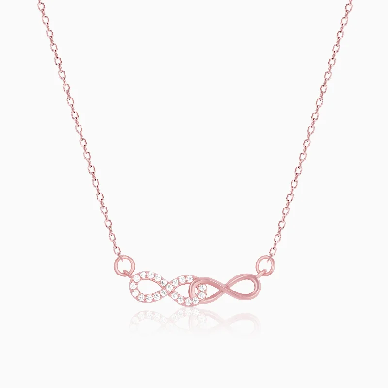 Best necklaces and pendants with sterling silver for an affordable yet stylish choice-Rose Gold Double Infinity Love Necklace