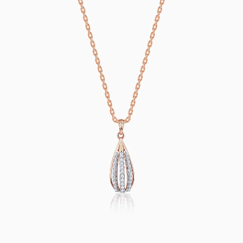 Beautiful necklaces and pendants with geometric shapes for a modern, artistic design-Rose Gold Whisked Diamond Pendant