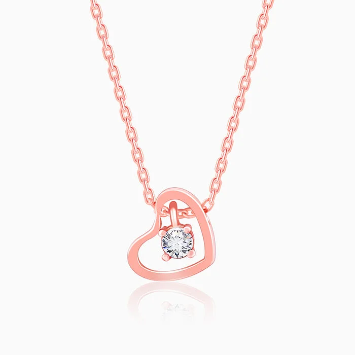 Best necklaces and pendants with butterfly pendants for a delicate, light style-Rose Gold Whole Heart Necklace