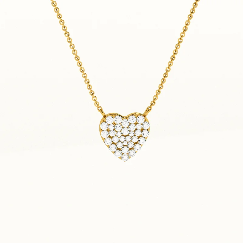 Best necklaces and pendants for weddings with matching designs for bride and groom-Golden Heart Diamond Pendant with Chain