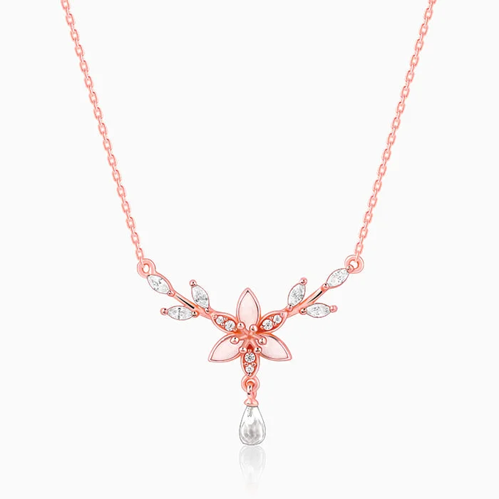 Beautiful necklaces and pendants with moon and star charms for a dreamy effect-Rose Gold One in a Trillium Necklace