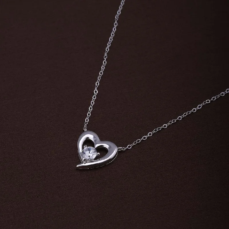 Beautiful necklaces and pendants with moonstone for an ethereal, mystical appearance-Solitaire Love Necklace | Silver