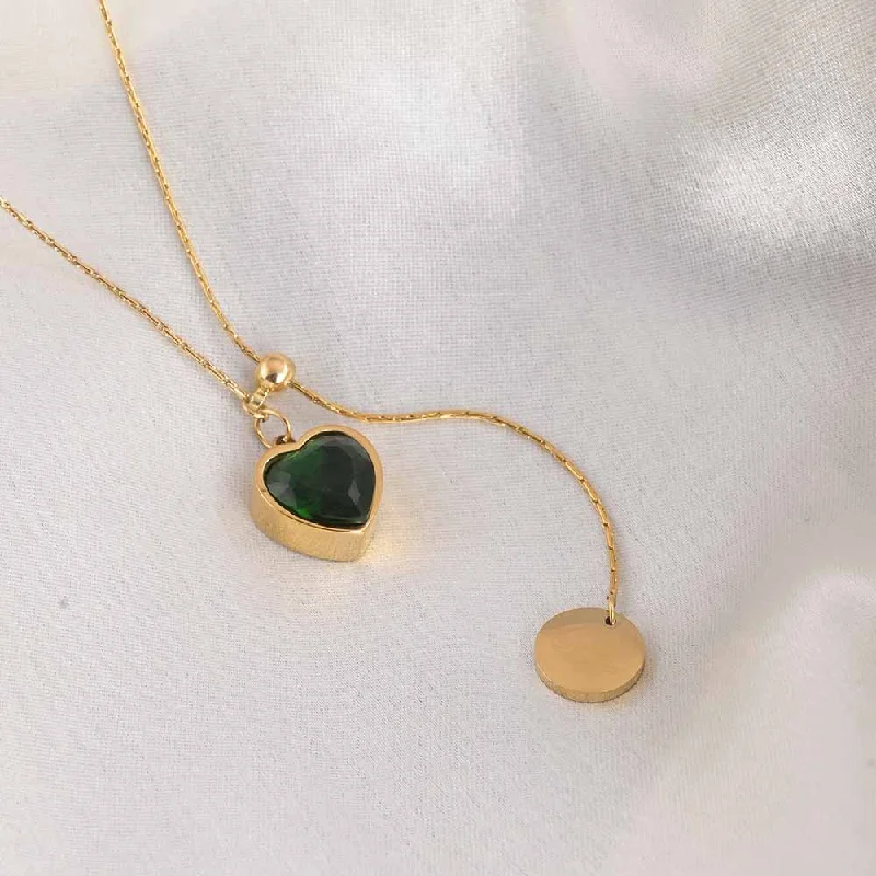 Simple necklaces and pendants with tiny charms for a delicate and casual vibe-Emerald Love Necklace