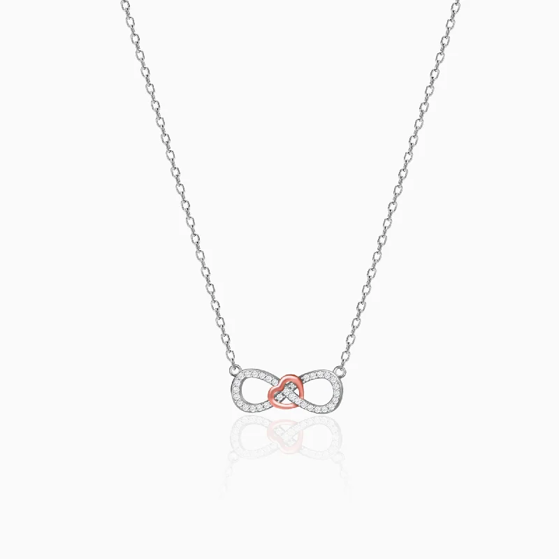 Best necklaces and pendants with adjustable chains for a customizable fit-Rose Gold Studded Infinity Heart Pendant