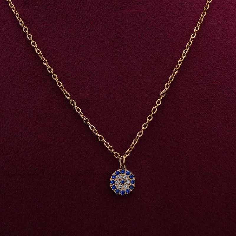 Necklaces and pendants with abstract shapes for a modern, creative appearance-Blue Tapestry Gold Stone Necklace