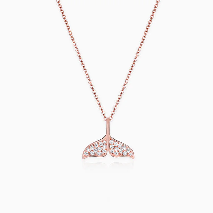 Simple necklaces and pendants with bar pendants for a sleek modern design-Anushka Sharma Rose Gold Dolphin Tail Necklace with Link Chain