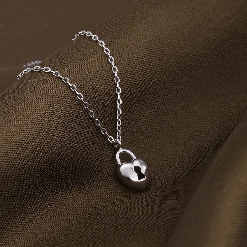 Necklaces and pendants with sun and moon motifs for a celestial-inspired design-Love Lock Necklace- 925 Silver