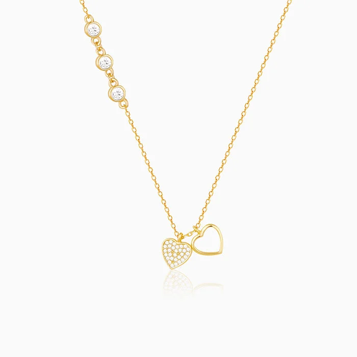 Necklaces and pendants with zodiac constellation designs for an astrological touch-Golden Heart to Heart Necklace