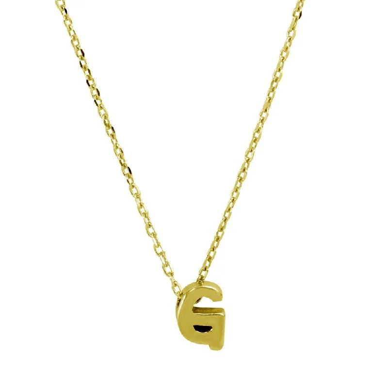 Elegant necklaces and pendants with diamond accents for added sparkle-Gold Plated 925 Sterling Silver Small Initial G Necklace - JCP00001GP-G