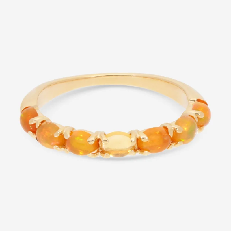 Rings with twisted rose gold band designs -SuperOro Capri 18K Yellow Gold Citrine Band Ring CAPRI/A025