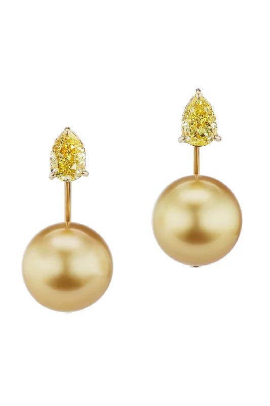 Drop Earrings with Floral Motifs -Floating Orb Earrings