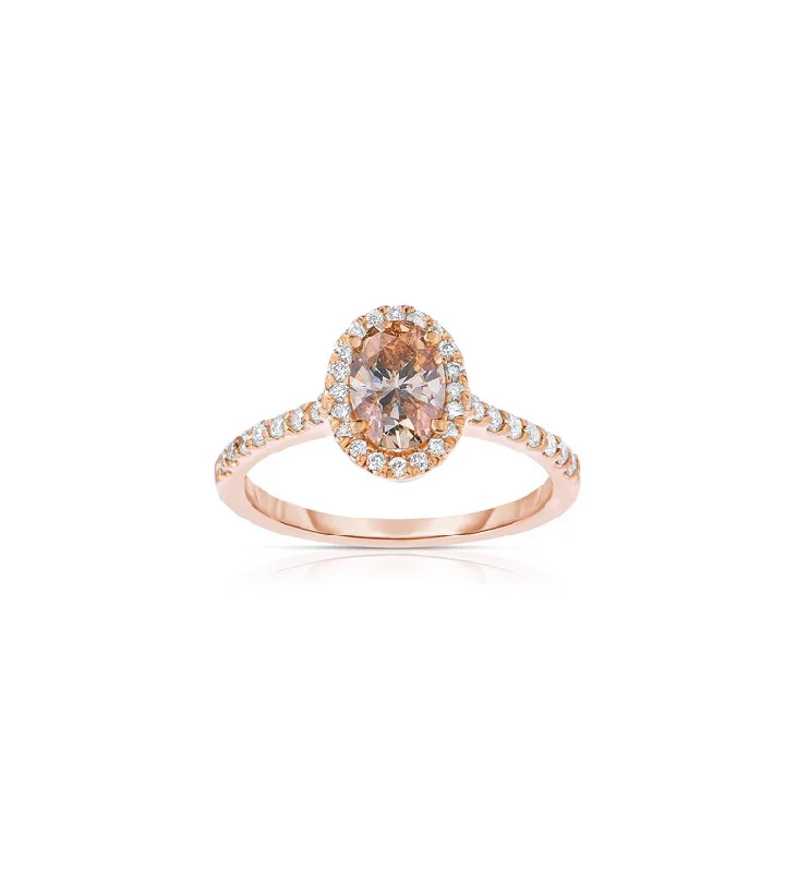 Rings with etched floral bands for detail -Sabel Collection Rose Gold Natural Brown Diamond Fashion Ring