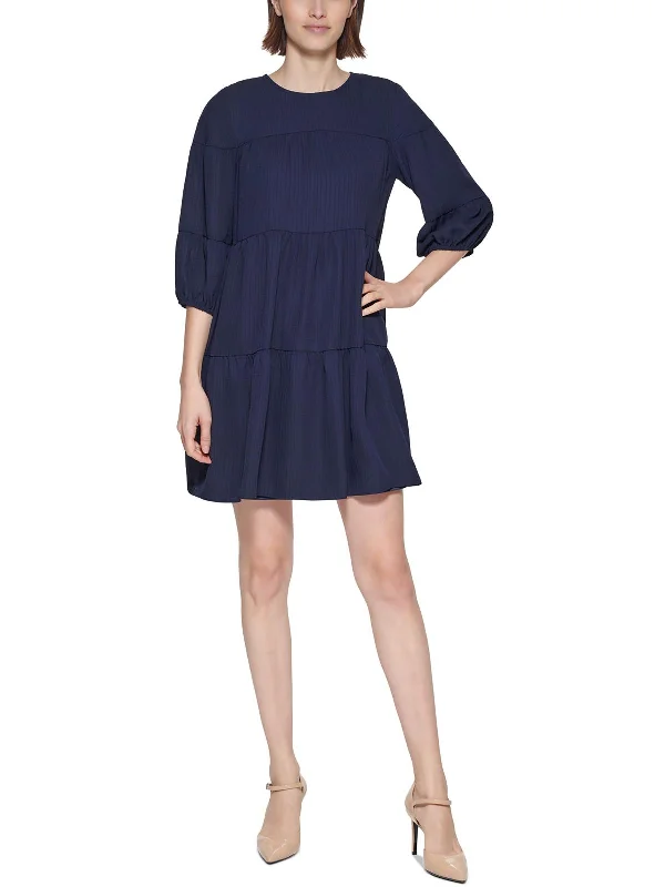 Graduation Dresses for Milestone -Womens Tiered Textured Shift Dress