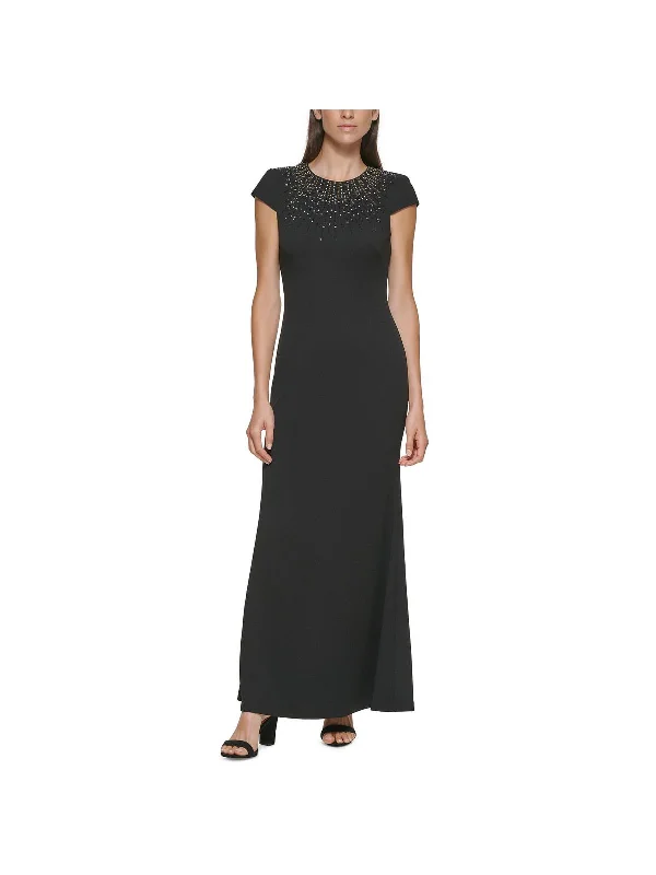 Evening Dresses for Formal Events -Womens Embellished Maxi Evening Dress