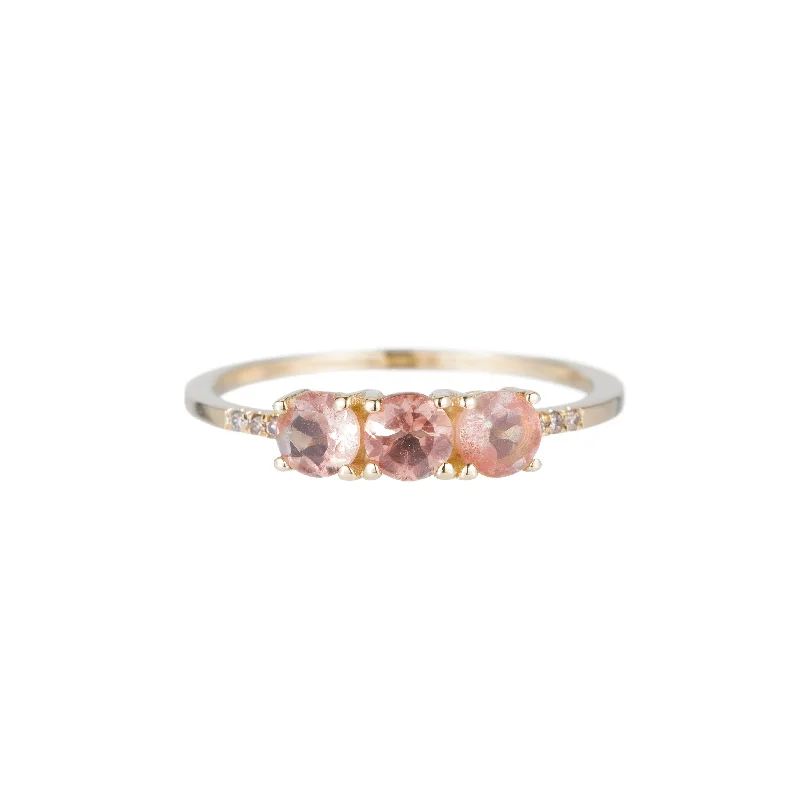 Rings with delicate filigree sapphire settings -Sunstone Equilibrium Ring