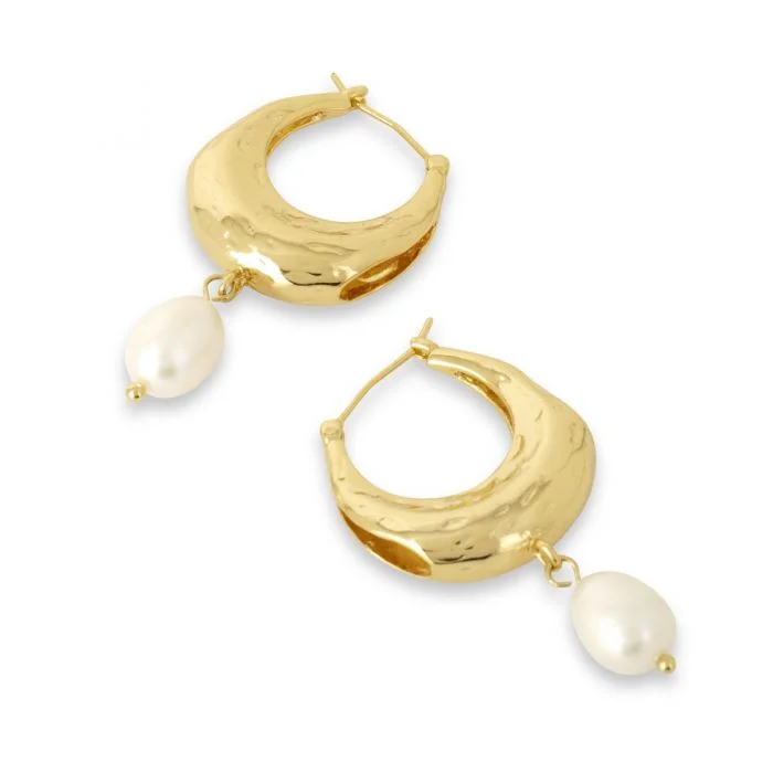 Waterproof Drop Earrings for Outdoor -Ashiana Lindsey Hoop Pearl Earrings