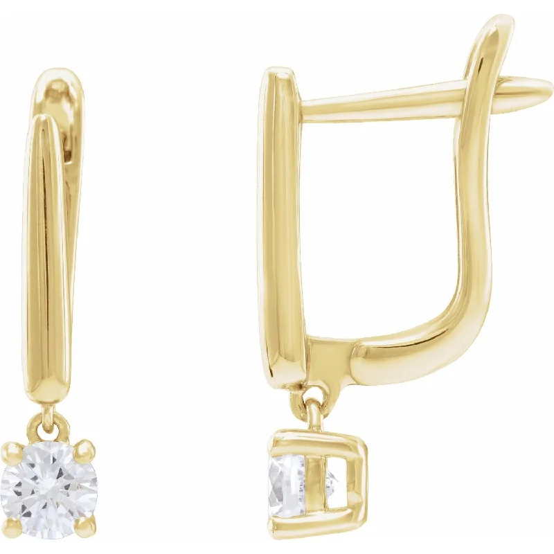 Drop Earrings for Mother's Day -14K Gold 1/2ct Lab-Grown Diamond Dangle Earrings Clarity SI, Color G-H