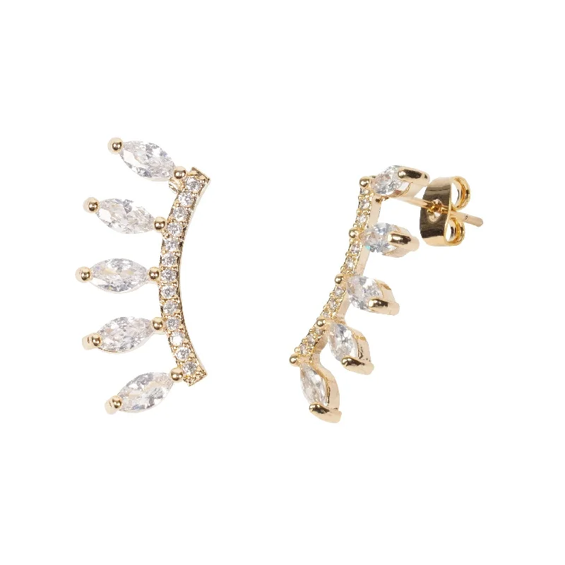 Rings with hexagon-cut stones for trendiness -Diamond Look Cubic Zirconia Earring